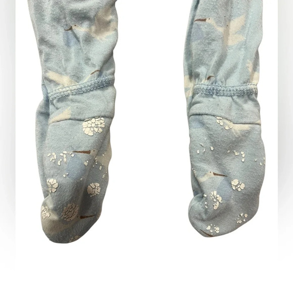 Kickee Pants Footie with Zipper in Spring Stork Sky white/blue size 0 to 3 - Picture 4 of 5